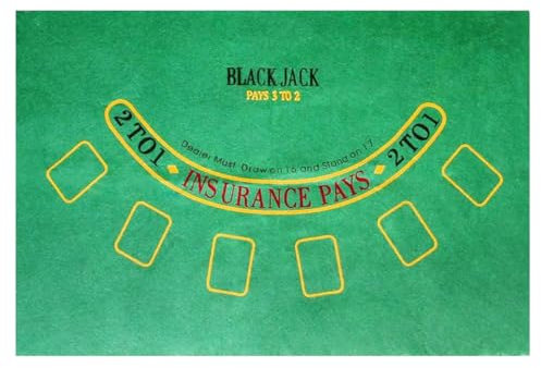 Poker-Tischtuch, Tischtuch für Poker 60 x 90 cm, Pokermatte, Filztischhusse grün