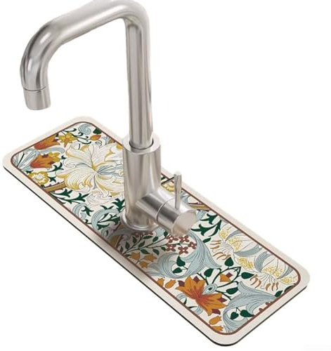 HEIBTENY Tapis absorbant pour plans de travail de cuisine, évier de lavabo, absorption rapide de l'eau, plus d'humidité (A)