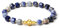 MetJakt Handgemachtes Stretch Armband mit 6MM Echtes Naturstein Würfel Design und 18k Vergoldete Kugel Edelstein Perlenarmband für Damen und Herren (Sodalith -Vergoldet)