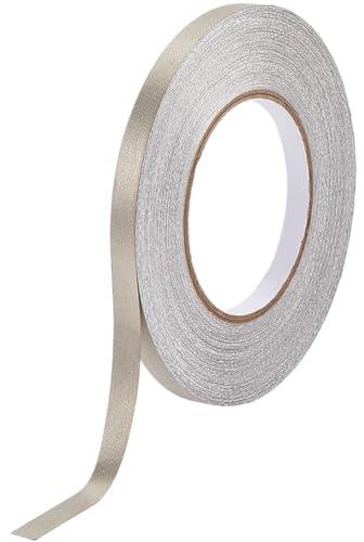 GORGECRAFT 50 m X 10 mm Faraday-Gewebeband Doppelt Leitfähiges Fiberglas-Gewebe-Klebeband Zur EMI-Abschirmung HF-Blockierung Umwicklung von Laptop- Handy- LCD-Kabel- Und Kabelbaum Beige