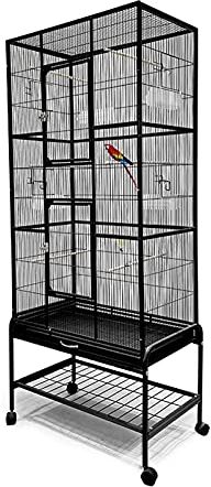 WYRMB Vogelkäfig, Vogelkäfig, Zuchtkäfig, großer Vogelkäfig, Zucht, Taubenkäfig, Papageienkäfig für Wellensittich, Voliere, Kanarienvogel, mit Rädern, Sittichkäfig