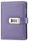 A6 Journal with Lock, Refillable Binder PU Leather Diary Password Notebook with Pen Holders and Card Slots, Code Lock Diary for Men Women, Purple