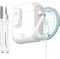 MHYALUDO per AirPods Custodia 2a/1a Generazione, Compatibile con Magsafe, Blocco Magnetico Automatico, Porta di Ricarica Antipolvere e Design con Supporto con Kit di Pulizia, Bianco Neve