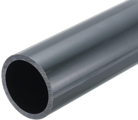 QUARKZMAN Tube Rigide en PVC Tube Rond 40,6mm ID 48mm OD 20cm Longueur Gris Foncé pour Conduite d'Eau, Artisanat, Manchon de Câble