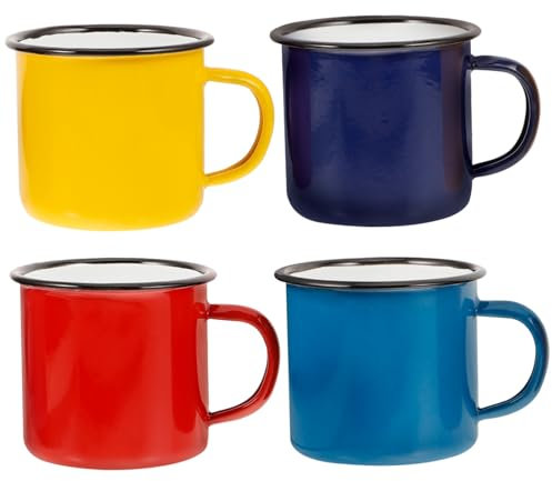 HANABASS 4stücke Emaille Vintage Emaillebecher Robuste Campinggeschirr-becher Praktische Wasserbecher Für Reisen Traditionelle Emaille-teetassen Für Küche Und Outdoor
