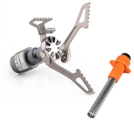 BRS Stove 3000T Poêle de randonnée ultralégère en titane pour camping, randonnée et propane (réchaud + allumage)