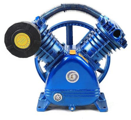 Kompressor Aggregat, 2200W/4000 W 3HP/5.5HP V-Typ Einstufig/Doppelzylinder-Luftkompressor-Pumpenkopf 850 U/min 21cfm 115PSI (4000, Watt)