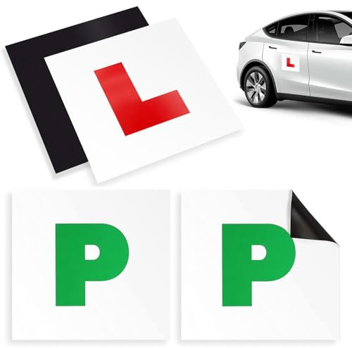 Euyehn Placas magnéticas en L para conductor | Accesorios de coche, placas de conductor para aprendizaje, suministros impermeables para coche, reutilizables, placas de conductor nuevas