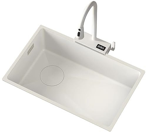 JXDWTL Fregadero de Cocina de Acero Inoxidable, Fregadero Blanco de Gran Capacidad, Fregadero de Cocina para el hogar, Fregadero 304 Hecho a Mano para Bar en casa