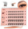 Higu clace Selbstklebende Wimpern,40pcs D Curl vorgeklebte Wimpern Set, Wimpernpinzette, kein Kleber und Entferner erforderlich, DIY falsche Wimpernbüschel zum Aufdrücken (Volume 10-16mm)