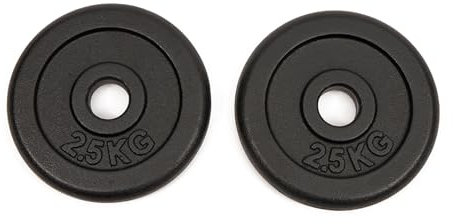 Worqout Hantelscheiben Set Gewichtsscheiben – 2x 2,5kg gewicht, Ø 30 mm, aus Gusseisen für Krafttraining