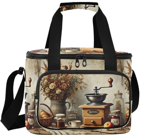 Vintage Coffee Tan Lunchbox Herren, Reisekühler, Lunchbox Isoliert