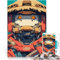 Puzzle 1000 pièces pour Adultes Robot avec Chapeau de Paille Jeu Familial Anti-Stress Défi Difficile Jeu de défi Unique 75x50cm