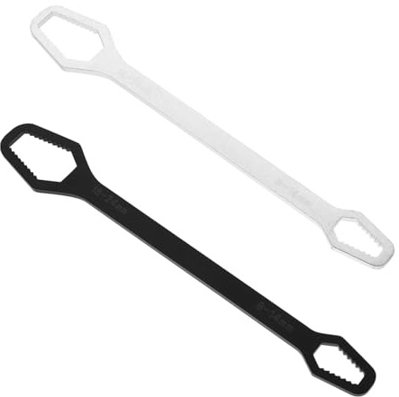 DOITOOL Clé Multifonction 8-22mm à Double Extrémité, Lot de 2, Acier | Couple de Levier, Design Extra Long et Dents Créatives, pour Moteurs Auto, Vélos, Chantier et Entretien