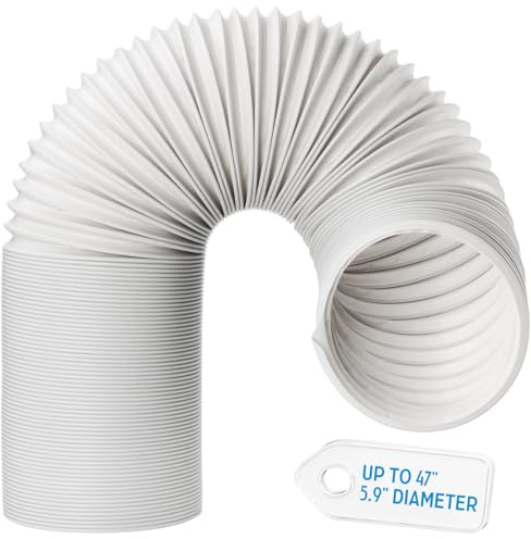 Portable AC Hose, 47 Length 5.9 Diameter Air Conditioner Exhaust Hose | AC Universal Replacement Vent hose, Flexible Long Lasting, PVC Extension AC Tubing, Fits Most Portable AC for Ventilation