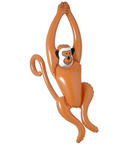 NET TOYS Aufblasbarer AFFE schwingend Party Deko Affendeko Affendekoration Dekoration Urwald Mottoparty Karibik aufblasbar