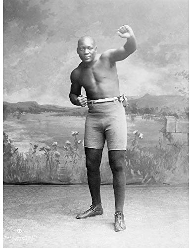 Wee Blue Coo Vintage Jack Johnson Boxer Champion World Fist Art Print Poster Wall Decor Kunstdruck Poster Wand-Dekor-12X16 Zoll