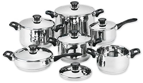 BATTERIA DI PENTOLE BAVARIA 12 PEZZI IN ACCIAIO INOX 18/10
