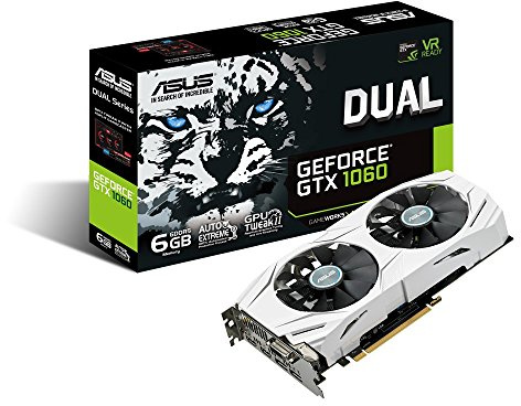 Asus Dual-GTX1060-6G Gaming Nvidia GeForce Grafikkarte (PCIe 3.0, 6GB DDR5 Speicher, HDMI, DVI, Displayport)