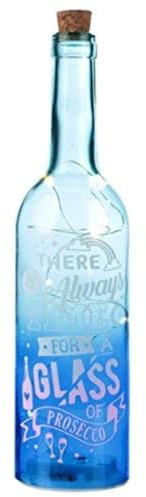 Decorative LED Glass Bottle Light - Prosecco Slogan