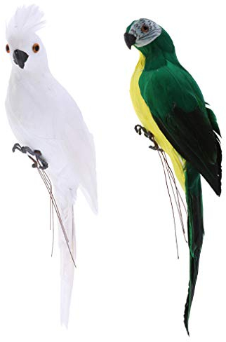 KESOTO 2 Stück Vögelchen Deko Ara Papagei Vogel Figur der Hingucker