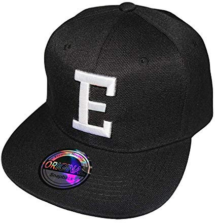 Premium Headwear Buchstaben Initialen Snapback Caps Black & White Baseball Cap (E)
