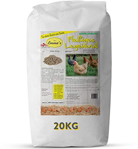 Emmas Hühnerfutter 20kg Fleißiges Legehendl Pellets | Alleinfuttermittel für Legehennen | ohne Gentechnik | hergestellt in Österreich | ausgewogenes Futter für artgerechte Ernährung