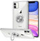 Vunake für iPhone 11 Hülle Durchsichtig Silikon TPU Slim Case mit 360 Grad Ring Ständer Handyhülle Fingerhalter Magnetische Autohalterung Transparent Schutzhülle Cover für iPhone 11 6.1 Zoll-Clear