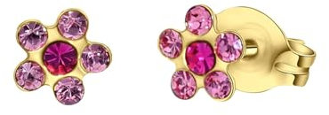 Studex Sensitive Tiny Tips Steriler Nachfolgeohrschmuck Blümchen TT-6023 7309 Pastell-Rosé & Fuchsia 5mm, Vergoldet