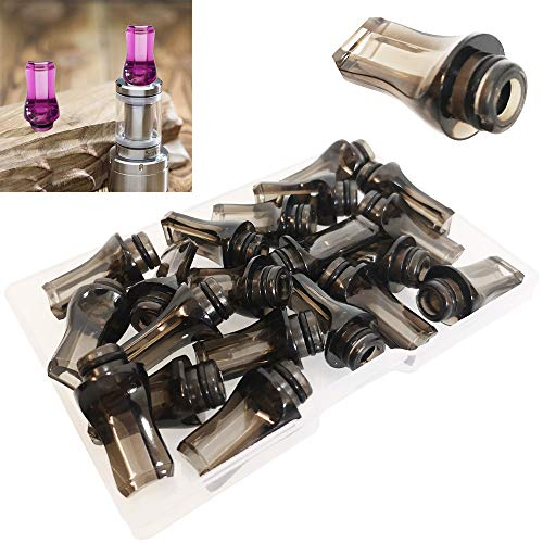 CESFONJER 20 Pcs 510 Plastic Drip Tips 510 Bocchini 28mm Lunghezza (Gocciolatore piatto nero)