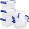 Nesmilers Plastic Storage Boxes with Lids, Plastic Container Box Set of 6