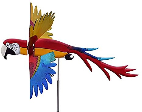 Yajun Harz Papagei Windrad Wind Spinner Whirligig Asuka Serie Kunst Skulptur Wind Spinner Yard Garden Stakes Home Decor Leichter Aufbau 28 * 20CM,Red