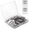 VIPMOON 50pz Cerniere Legno Piccole, 18 x 15mm Cerniera per Legno Cerniere a Scomparsa Acciaio Inox con 200 Viti Cerniere per Scatole Giocattolo, Fai da Te, Mobili, Artigianato in Legno (Argento)