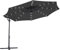 Green Bay 3M Black Cantilever Banana Parasol with Crank Handle and LED Lights for Outdoor Garden Sun Shade