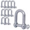Confezione da 10 grilli in acciaio zincato, 8 mm, clip per grillo con perno, chiusura ad anello a D, per lavori pesanti (10 pezzi, 8 mm)