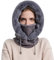 WANYI 2 in 1 Winter Mütze für Damen Wintermütze Strickmütze mit Schal Warme Mütze Kreis Schal Set Winddichte Balaclava Sturmhaube mit Fleecefutter (76 Grau)