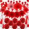 ZERODECO Party Deko, 41 Stück Rot Party Dekoration Papier Pompoms Girlande für Jungen Mädchen Frauen Geburtstag Hochzeiten Abschlussfeier Babyparty Partydekorationen