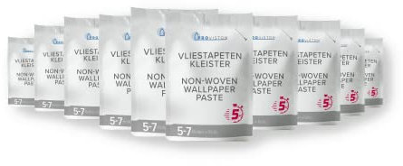 PROVISTON | Lot de 10 x colle pour papier peint non tissé | Pour 5-7 rouleaux chacun | Lot de 200 g | Excellente adhérence | Colle roulante très économique | Sèche sans taches