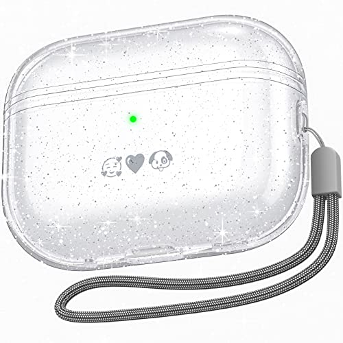 NIUTRENDZ Klar Airpods Pro 2 Hülle TPU-Schutzhüllen mit Handschlaufe [Front-LED Sichtbar] [Kabelloses Laden] Kompatibel mit Apple AirPods Pro 2nd Generation & USB-C