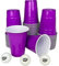 MBP My Beer Pong Lot de 50 gobelets à bière pong - 50 gobelets en plastique + 3 balles - 473 ml - Convient à un usage alimentaire et robuste - Réutilisables et passent au lave-vaisselle (violet)