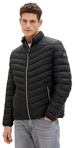 TOM TAILOR Herren Lightweight Steppjacke mit Stehkragen, 29999 - Black, XXL