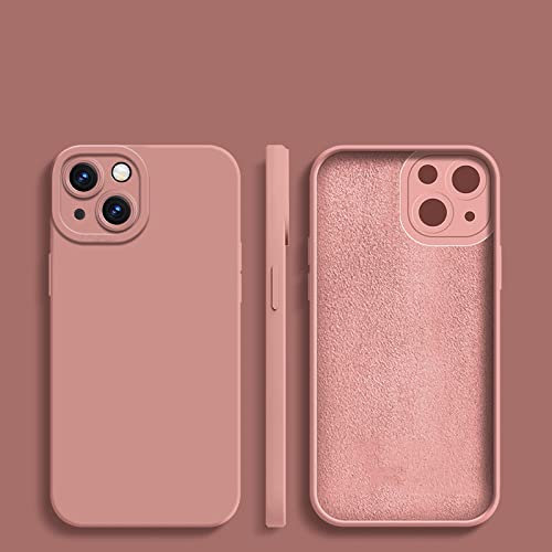 Custodia in silicone liquido con protezione quadrata per iPhone 14 13 12 MINI 11 Pro XS Max XR X 8 7 Plus SE 2020 Cover morbida, rosa, per iPhone 13 Mini