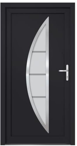 vidaXL Porta Ingresso Antracite 108x208 cm in PVC, porta, porta di ingresso, porta d'ingresso in PVC, porta entrata, porta in PVC, porte, porte in PVC