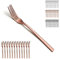 Berglander forchette da tavola in oro rosa da 12 pezzi 20,5 cm, moderno set di forchette da tavola in acciaio inossidabile con placcatura in titanio per casa, ristorante, pranzo quotidiano