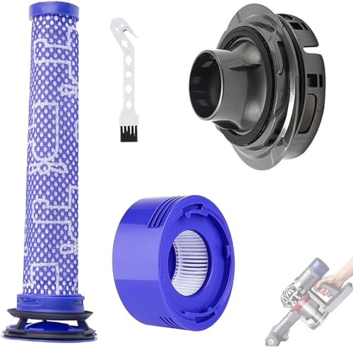 Filter Staubsauger Zubehör Compatible with Dyson V7 / V8, Staubsaugermotor Rückabdeckung + Nachfilter + Vorfilter Ersatz Zubehör