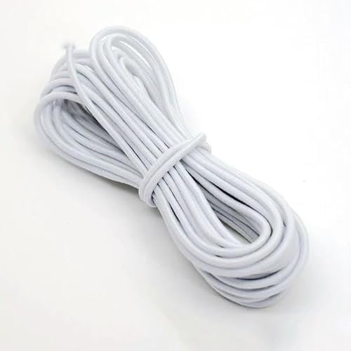 1/2/3/4/5mm Banda elástica redonda Cordón de goma elástica blanco negro goma elástica para coser ropa DIY accesorios