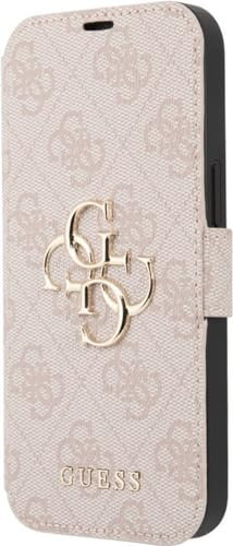 Guess GUBKP15S4GMGPI Hülle für iPhone 15/14 / 13 6.1 Rosa Book 4G Metal Logo
