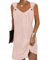 MSIYOW Donna Vestito Estivo Elegante Vestiti Corti con Scollo a V Abito Casual Vestiti da Mare (M, Rosa)