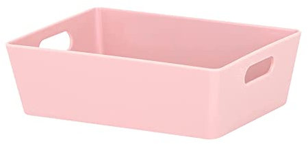 Plastic Storage Cool Basket/Box - Rectangular 3.01 Plastic Storage Box with Handles - Wham Studio Kitchen Home Office Storage Basket Boxes (Blush Pink - Single Pack)
