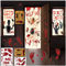 oeeo Dekoration Horror Sticker Poster Halloween Fensterdekorationen Zombie Poster 12 Sheets, Set Wiederverwendbare Halloween Zubehör Wiederverwendbar für Halloweenparty Fenster Spukhaus Dekoration